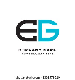 E G initial letter, modern logo design template vector