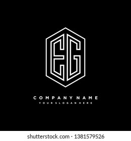 E G initial letter, modern logo design template vector