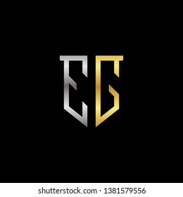 E G initial letter, modern logo design template vector