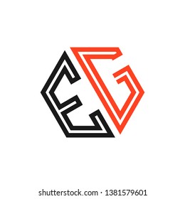 E G initial letter, modern logo design template vector