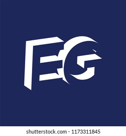 E G initial letter with negative space logo icon vector template