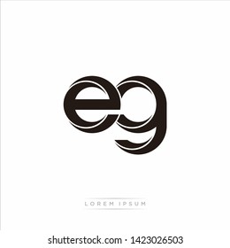 eg e g Initial Letter Split Lowercase Modern Monogram linked outline rounded logo