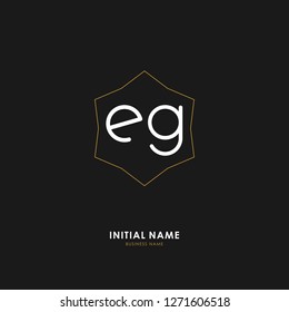 E G EG Initial logo letter with minimalist concept. Vector with scandinavian style logo.