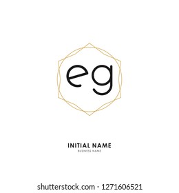 E G EG Initial logo letter with minimalist concept. Vector with scandinavian style logo.