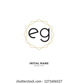 E G EG Initial logo letter with minimalist concept. Vector with scandinavian style logo.