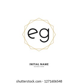E G EG Initial logo letter with minimalist concept. Vector with scandinavian style logo.