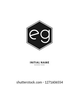E G EG Initial logo letter with minimalist concept. Vector with scandinavian style logo.