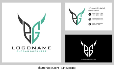 E G initial logo template vector