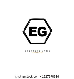 E G EG Initial logo template vector
