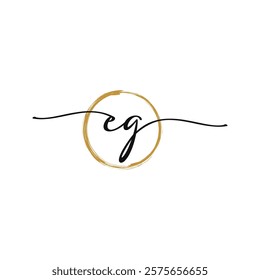 E G Initial Script Letter Beauty Logo Template