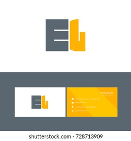 E G joint logo bold letter design with business card template