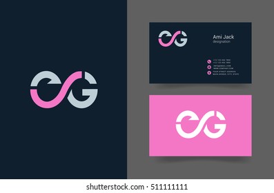E & G Letter logo, with Business card
