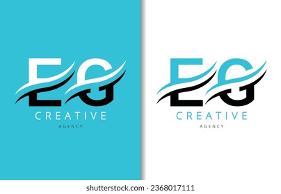 E G Letter Logo Design with Background and Creative company logo. Modern Lettering Fashion Design. Vector illustration