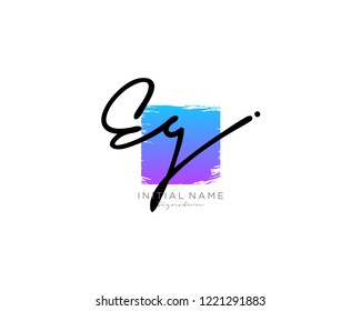 E G Signature initial logo template vector