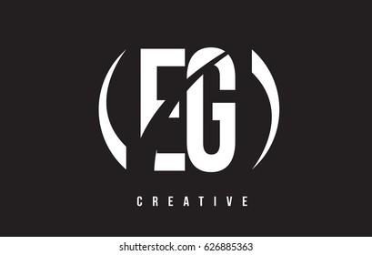 EG E G White Letter Logo Design with White Background Vector Illustration Template.