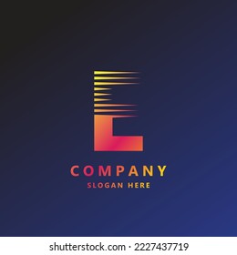 E gradient alphabet letter logo for branding and business. Gradient design for creative use in icon lettering