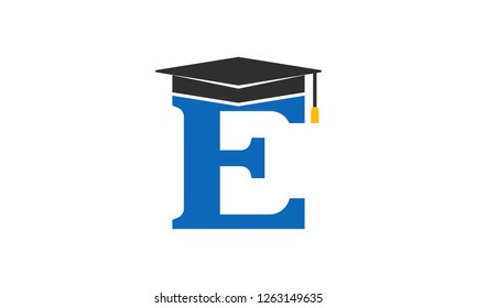 E Graduation hat logo icon 