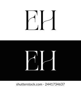 E H, E H design, E H letter, E H logo, EH, EH letter, EH logo, EH monogram, abstract, alphabet, awesome, black, brand, business, capital, circle, company, concept, corporate, design, finance, graphic,