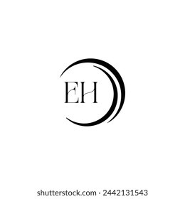 E H, E H design, E H letter, E H logo, EH, EH letter, EH logo, EH monogram, abstract, alphabet, awesome, black, brand, business, capital, circle, company, concept, corporate, design, finance, graphic,