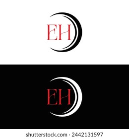 E H, E H design, E H letter, E H logo, EH, EH letter, EH logo, EH monogram, abstract, alphabet, awesome, black, brand, business, capital, circle, company, concept, corporate, design, finance, graphic,