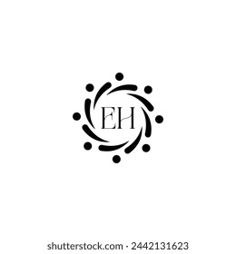 E H, E H design, E H letter, E H logo, EH, EH letter, EH logo, EH monogram, abstract, alphabet, awesome, black, brand, business, capital, circle, company, concept, corporate, design, finance, graphic,