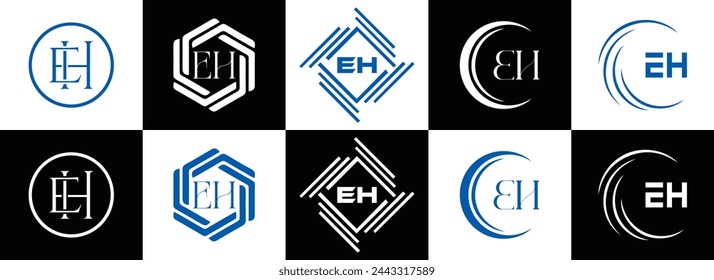 E H, E H design, E H letter, E H logo, EH, EH letter, EH logo, EH monogram, abstract, alphabet, awesome, black, brand, business, capital, circle, company, concept, corporate, design, finance, graphic,