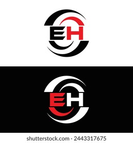 E H, E H design, E H letter, E H logo, EH, EH letter, EH logo, EH monogram, abstract, alphabet, awesome, black, brand, business, capital, circle, company, concept, corporate, design, finance, graphic,