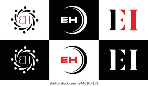 E H, E H design, E H letter, E H logo, EH, EH letter, EH logo, EH monogram, abstract, alphabet, awesome, black, brand, business, capital, circle, company, concept, corporate, design, finance, graphic,