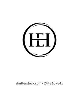 E H, E H design, E H letter, E H logo, EH, EH letter, EH logo, EH monogram, abstract, alphabet, awesome, black, brand, business, capital, circle, company, concept, corporate, design, finance, graphic,