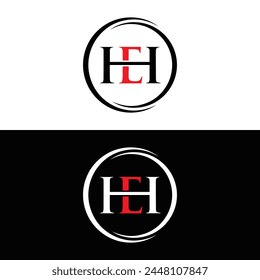 E H, E H design, E H letter, E H logo, EH, EH letter, EH logo, EH monogram, abstract, alphabet, awesome, black, brand, business, capital, circle, company, concept, corporate, design, finance, graphic,
