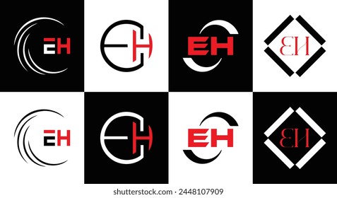 E H, E H design, E H letter, E H logo, EH, EH letter, EH logo, EH monogram, abstract, alphabet, awesome, black, brand, business, capital, circle, company, concept, corporate, design, finance, graphic,