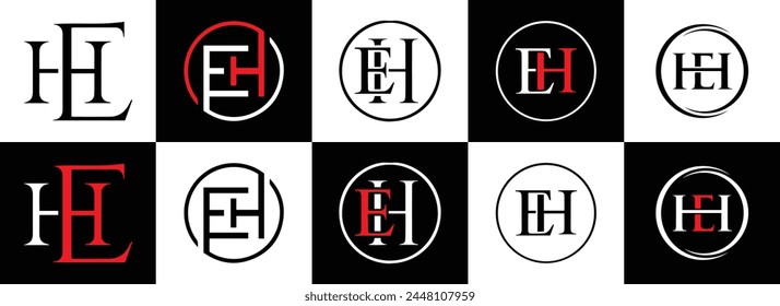 E H, E H design, E H letter, E H logo, EH, EH letter, EH logo, EH monogram, abstract, alphabet, awesome, black, brand, business, capital, circle, company, concept, corporate, design, finance, graphic,