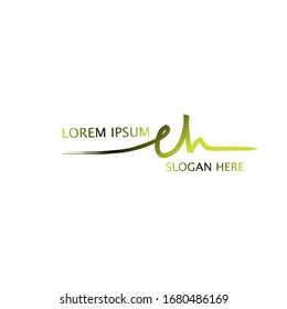 e h eh Beauty vector initial logo, handwriting logo of initial signature