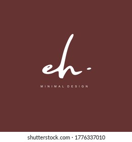 E H EH Initial handwriting or handwritten logo for identity. Logo with hand drawn style.