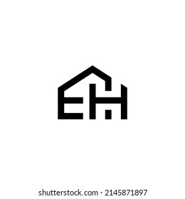 e h eh initial home logo design vector template