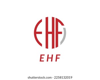 E H F Rundlogos Design Vektor . Vektordesign-Elemente, Geschäftszeichen, Logos, Identität, Etiketten, Abzeichen, Symbolsammlung für Symbole, Vektormarken-Identitätskonzept .