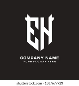 E H initial letter, modern logo design template vector