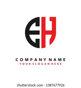 E H initial letter, modern logo design template vector