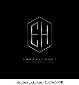 E H initial letter, modern logo design template vector