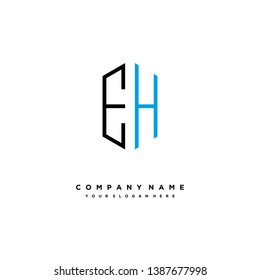 E H initial letter, modern logo design template vector