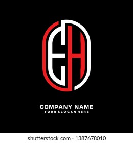 E H initial letter, modern logo design template vector