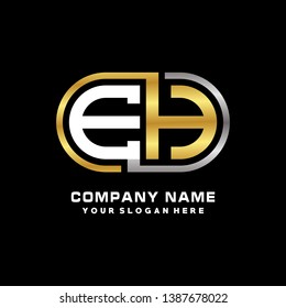 E H initial letter, modern logo design template vector