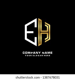 E H initial letter, modern logo design template vector