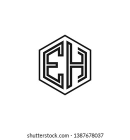 E H initial letter, modern logo design template vector