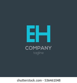 E & H  Letter logo design vector element