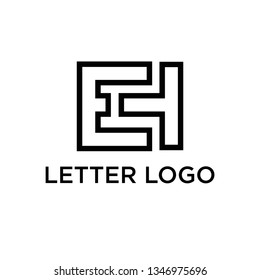 E H Letter Logo Template - Vector