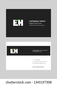 E H letters Joint logo icon with business card vector template.