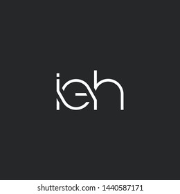 I E H schreibt Gemeinsames Logo Symbol Vektorvorlage.