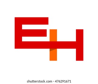 E and H red typography typeface typeset logotype alphabet image vector icon