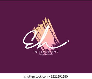 E H Signature initial logo template vector